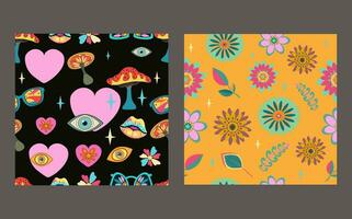 A groovy and psychedelic chessboard backdrop inspired by the 60s and 70s. Perfect for print templates, textiles. vector