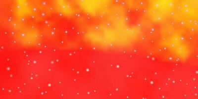Light Orange vector background with colorful stars.