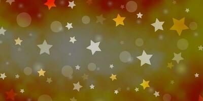 Light Orange vector backdrop with circles, stars.