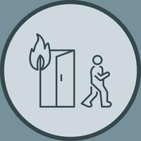 Unique Running from Fire Vector Icon