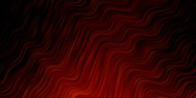 Dark Orange vector background with curved lines.