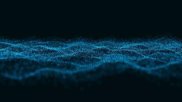 Fantastic animation with particle wave object in slow motion video