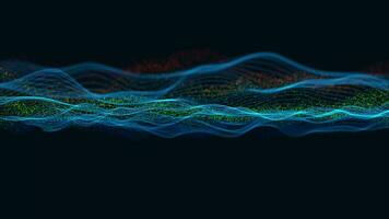 Abstract digital particle wave and lights background ,animation cyber or technology background. video