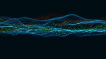 Abstract digital particle wave and lights background ,animation cyber or technology background. video