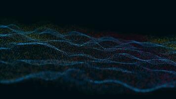 Dynamic blue particle wave. Futuristic point wave. Flow digital structure. Data technology background. video