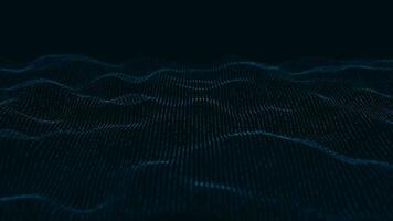 digital particle wave and lights background , Digital particle cyber or technology background, Animation of seamless loop. video