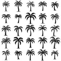 Tropical Palm Tree Icon Set for Various Applications vector