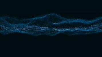 digital particle wave and lights background , Digital particle cyber or technology background, Animation of seamless loop. video