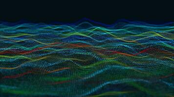 Abstract digital particle wave and lights background ,animation cyber or technology background. video