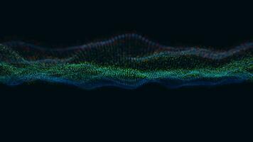 Technologie Digital Partikel Welle Bewegung auf Weiß Hintergrund, bunt Linie Welle video