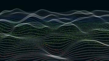 resumen azul ola partícula terminado oscuro antecedentes con ligero efecto, digital tecnología conexión y innovación concepto video