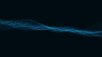 Technology digital particle wave motion on white background, Colorful line wave video