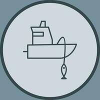 icono de vector de barco de pesca