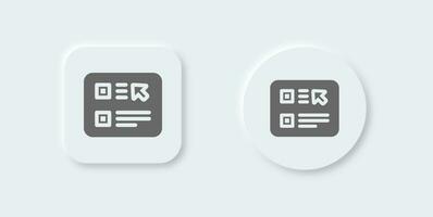 Choice solid icon in neomorphic design style. Choose button signs vector illustration.