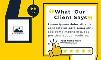 Client or customer review testimonial social media post, Customer or client service feedback review post design template vector