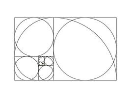 Golden proportions. Method golden section. Fibonacci array, numbers. Golden ratio template.