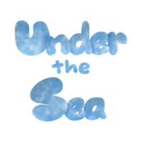 word under the sea in water design, no background png