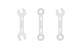 Set Of Three Types of Spanner Wrenches vector