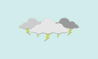 Lightning raining Clouds vector illustration