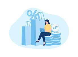 Online shopper concept flat illustration vector