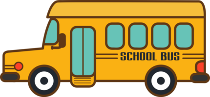 School bus cartoon icon isolated llustration png