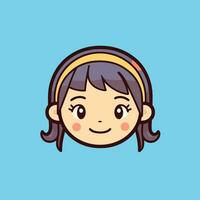 happy anime girl face 12021426 Vector Art at Vecteezy