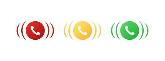 Answer phone icons. Icons to answer or reject a call. Vector scalable graphics