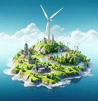 Wind turbine island photo