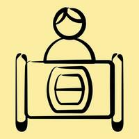 Icon voting booth. Indonesian general election elements. Icons in hand drawn style. Good for prints, posters, infographics, etc. vector