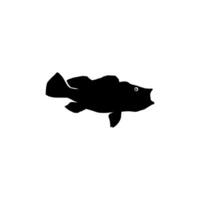 Bass Fish Silhouette, can use for Art Illustration, Logo Gram, Pictogram, Mascot, Website, or Graphic Design Element. Vector Illustration