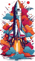 Rocket Digital Art Ready to Print PNG AI Generative