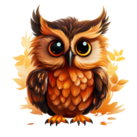 Owl on transparent background, created with generative AI png