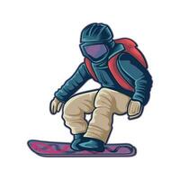 winter sport snowboarding vector design player colorful illustration