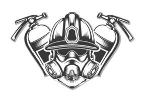 firefighter skull with Fire Extinguisher background bundle vector