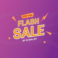 Gradient flash sale background template banner vector