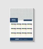 Vector one page wall calender 2024