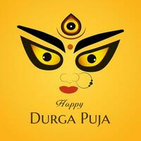 vector contento Durga puja diosa maa Durga cara en contento Durga puya, dussehra, y navratri celebracion concepto para web bandera, póster, social medios de comunicación correo, y volantes publicidad, web, pancarta, publicación,