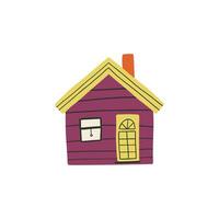 Cute private house in flat style. hand drawn vector illustration