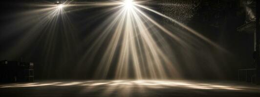 abstract beautiful rays of light on black background.. AI generated photo