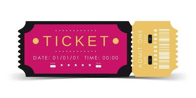 Ticket sample. Modern elegant ticket card illustration template. Vector illustration.