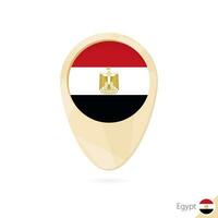 Map pointer with flag of Egypt. Orange abstract map icon. vector