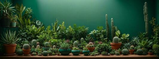 a room with many different types of cacti photo