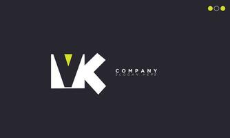 VK Alphabet letters Initials Monogram logo KV, V and K vector