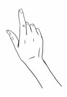 Hand pointing up black and white illustration photo