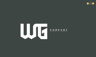 wg alfabeto letras iniciales monograma logo gw, w y g vector