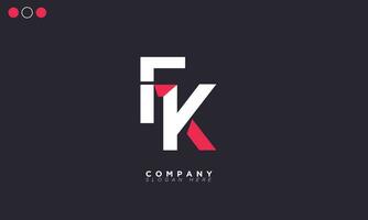 FK Alphabet letters Initials Monogram logo KF, F and K vector