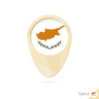 Map pointer with flag of Cyprus. Orange abstract map icon. vector