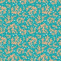 Seamless background with corals and bubbles on a blue background vector