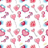 Pink seamless pattern for St Valentine Day photo