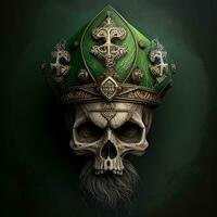 Saint Patrick's skull . AI generated art photo